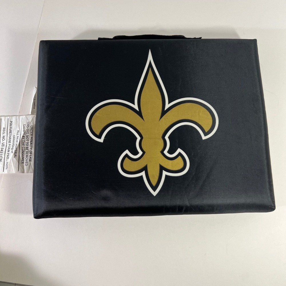 New Orleans Saints NFL Stadium Seat Cushion Logo Brands Black Fleur-de-lis 14x11